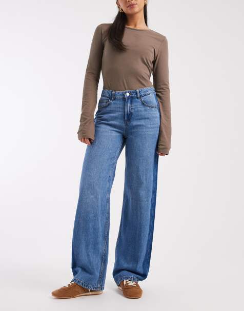 Vero Moda - Allison - Tweekleurige jeans met rechte pijpen in middenblauw - view 1