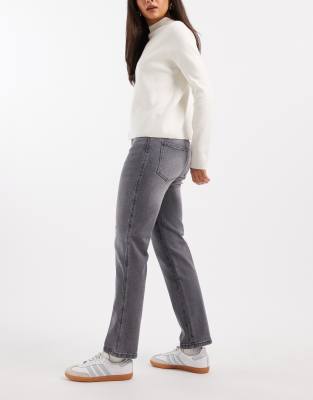 Vero Moda Amara Straight Leg Ankle Length Stretch Jeans In Blue