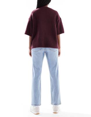 Vero Moda Amara Straight Leg Ankle Length Stretch Jeans In Blue