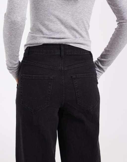 Vero Moda Amaris high rise wide leg jeans in black, 5 of 5