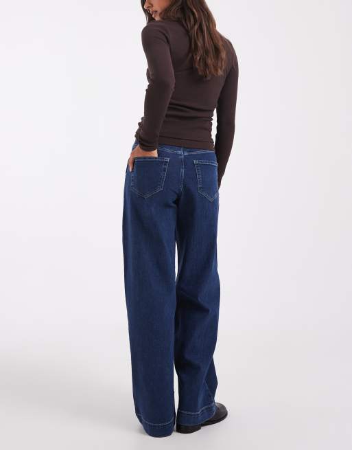 Vero Moda Amaris high rise wide leg jeans in medium blue denim, 3 of 5