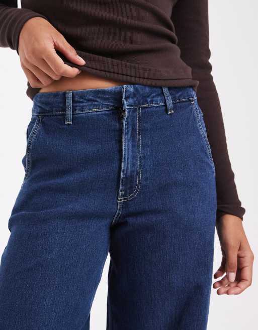 Vero Moda Amaris high rise wide leg jeans in medium blue denim, 5 of 5