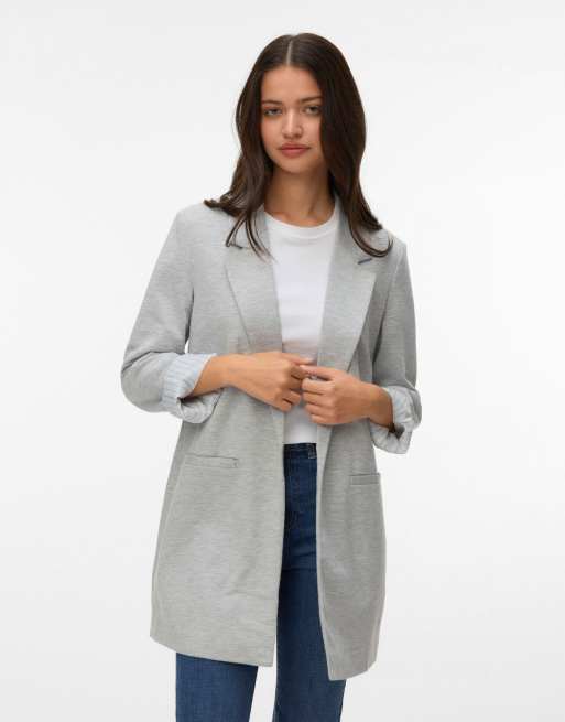 Vero Moda americana holgada en gris claro jaspeado, 3 de 5