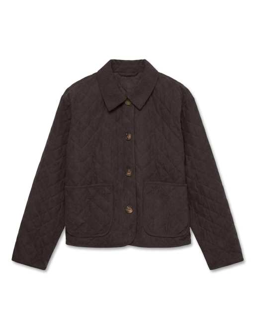 Vero Moda Ara vatteret jakke med cutaway-krave i brun, 5 af 5