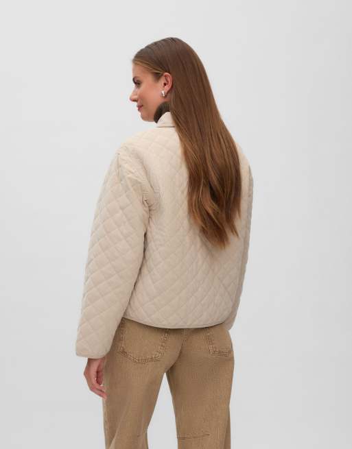Vero Moda Ara veste matelassée à col à revers beige, 2 de 5