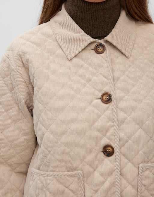 Vero Moda Ara veste matelassée à col à revers beige, 4 de 5