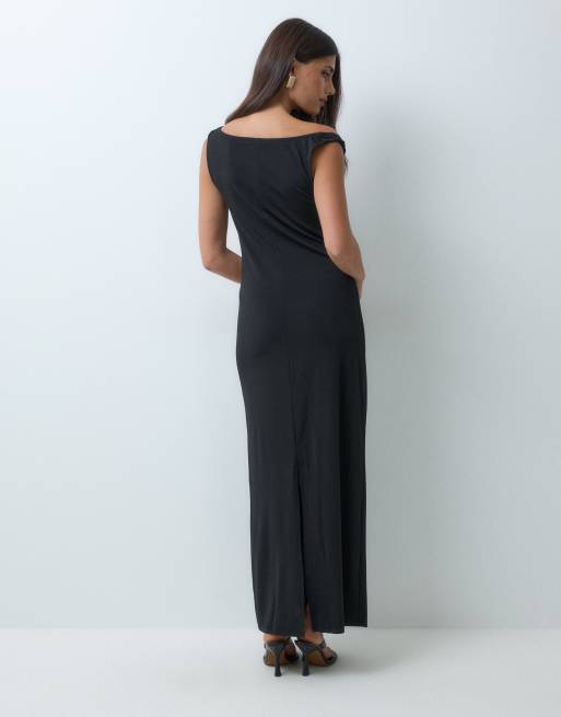 Vero Moda ärmelloses Maxikleid mit Drehdetail in Schwarz, 5 von 5