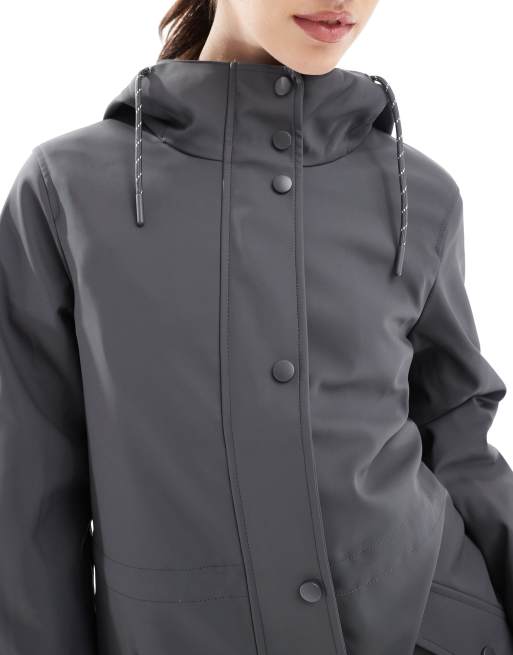 Vero Moda - Asfaltgrå regnjakke med hætte, 3 af 4