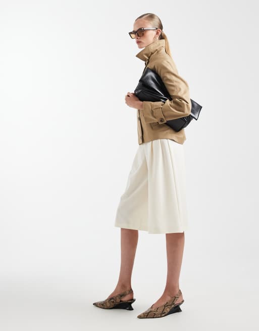Vero Moda asymmetric button jacket in beige, 3 of 4