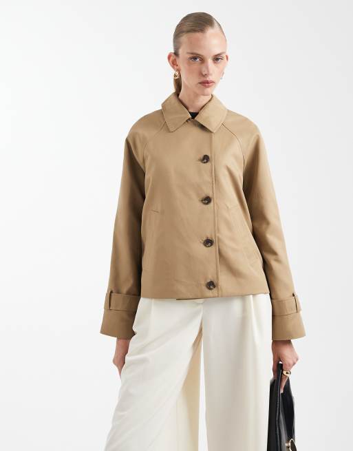 Vero Moda asymmetric button jacket in beige, 4 of 4