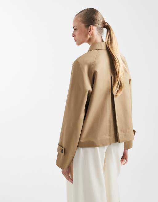 Vero Moda asymmetric button up jacket in beige, 2 of 4