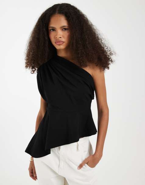 Vero Moda – Asymmetrisches Oberteil in Schwarz mit One-Shoulder-Träger - view 1