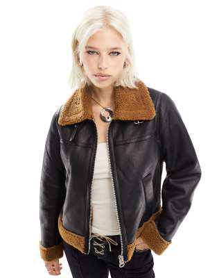 Vero Moda aviator jacket in black