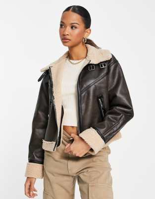 Vero Moda Aviator Jacket In Brown