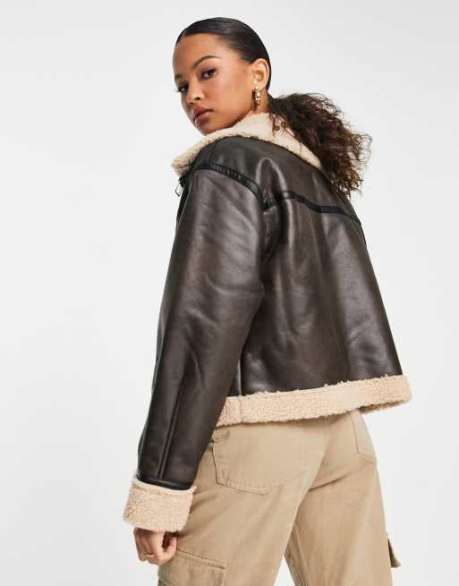 Boxy Shearling Aviator Jacket - Women - Ready-to-Wear