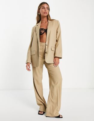 Vero Moda Aware oversized blazer co-ord in camel - CAMEL - ASOS Price Checker