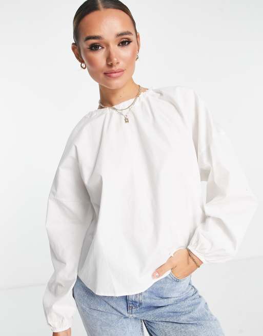 Vero Moda - Aware - Blouse froncée nouée dans le dos - Blanc, 2 de 4
