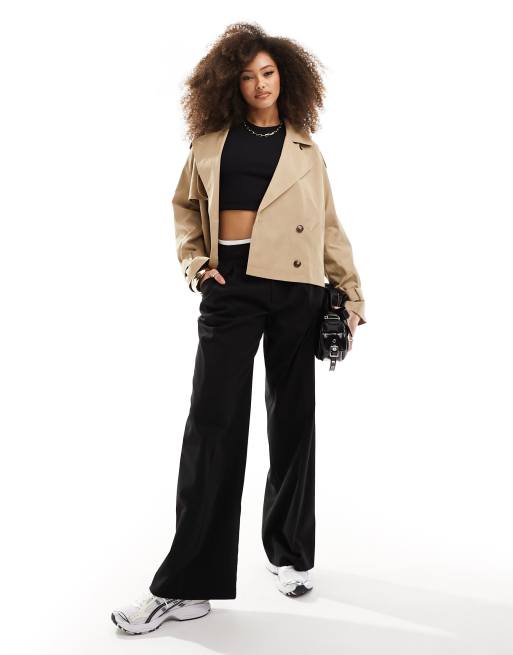 Vero Moda Aware boxy short trench jacket in camel | ASOS