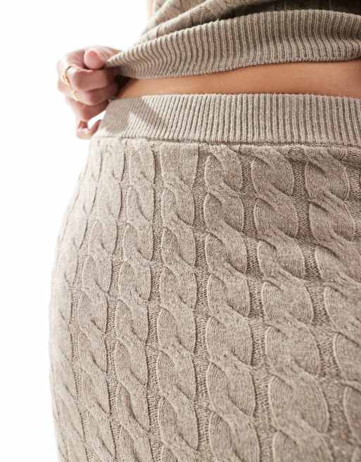 Cable knit midi skirt set discount