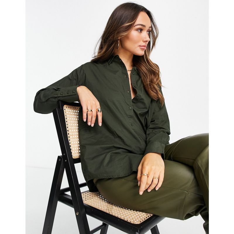 Donna B64YQ Vero Moda - Aware - Camicia in cotone organico verde scuro