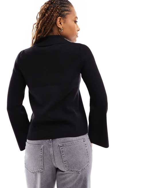 Vero Moda - Aware - Cardigan nero con chiusura a zip bidirezionale, 3 di 4