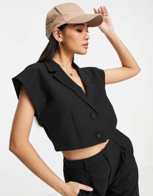 black cropped waistcoat