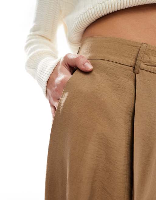 VERO MODA AWARE drapey tailored dad pants in warm brown, 5 of 5