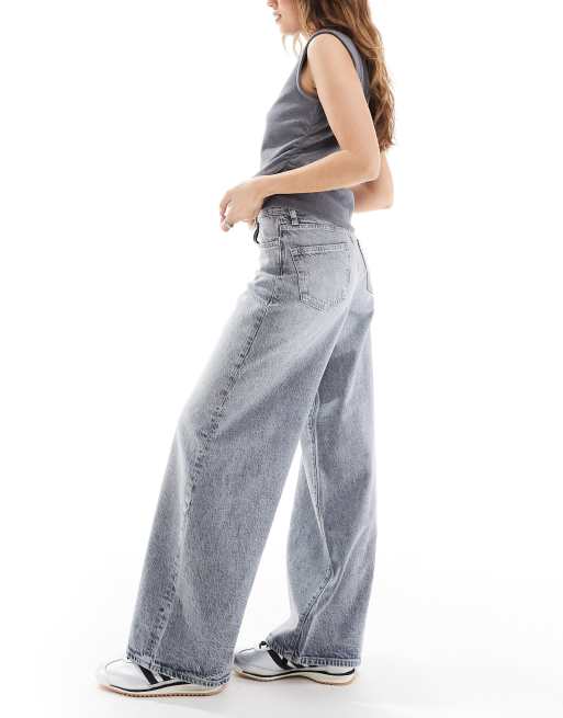 【Anyone more】Rot Gray Washing Denim Wide Pants Gray Wide Washed Jeans by WOOYOUNGMI on Sale