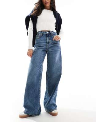 Vero Moda Aware Extreme Wide Leg Jeans In Blue