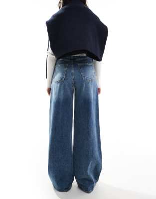 Vero Moda Aware Extreme Wide Leg Jeans In Blue