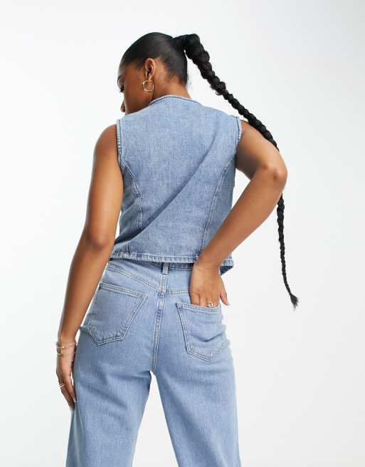Vero Moda – Aware – Jasnoniebieska kamizelka jeansowa, część zestawu, 2 z 4