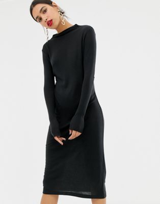 Vero Moda - Aware - Jersey midi-jurk in zwart