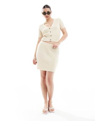 Vero Moda Aware Lightweight Knit Mini Skirt In White