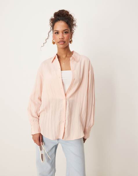 Vero Moda - AWARE – Ljusrosa skjorta med krinklad effekt - view 1