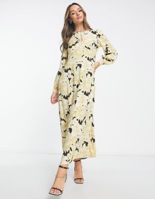 Vero Aware Maxi In Yellow Floral Print ModeSens