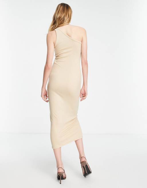 Vero Moda Aware one shoulder midi dress stone | ASOS