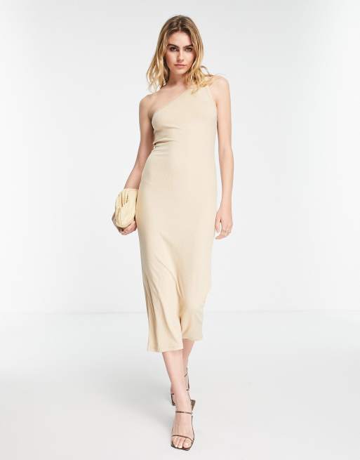 Vero Moda Aware one shoulder midi dress stone | ASOS