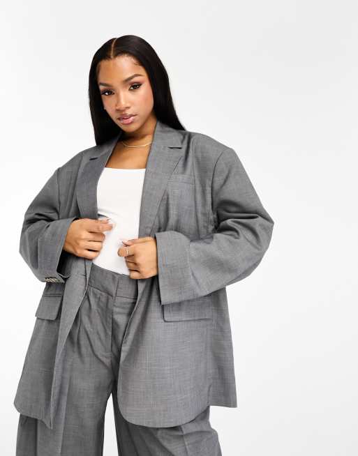 Vero Moda Aware oversized blazer coord in grey ASOS