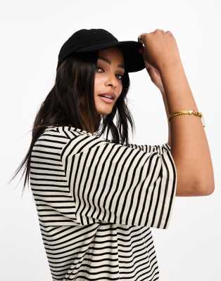 Vero Moda Oversized Stripe T-shirt In Cream And Blue In White