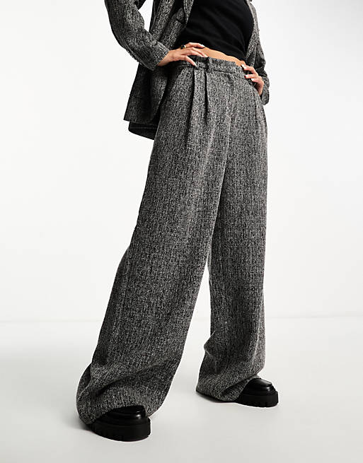 Vero Moda - Aware - Pantalon d'ensemble ajusté texturé - Anthracite chiné