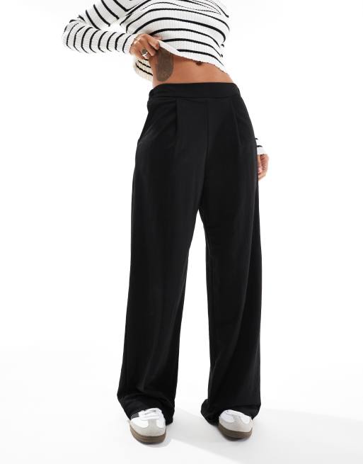 Vero Moda Aware pleat front wide leg pants in black