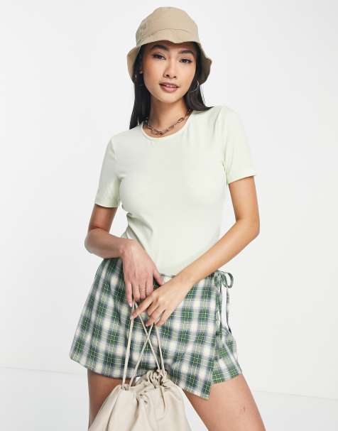 Vero Moda AWARE round neck bodysuit in sage green - view 1