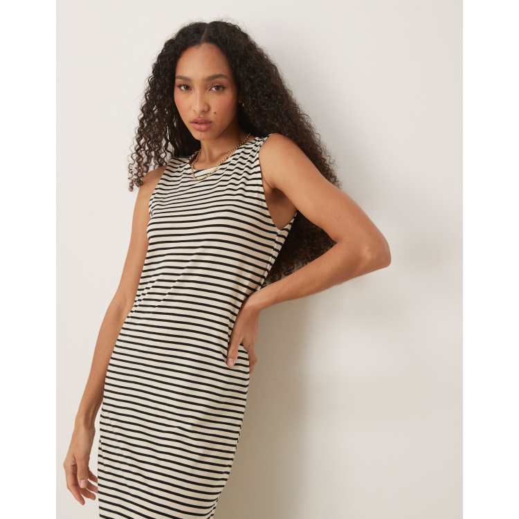 FINAL SALE- Jena midi length striped shirt dress