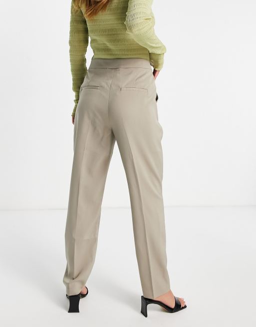 Vero Moda Aware slim tapered trouser co-ord in camel, 4 of 4