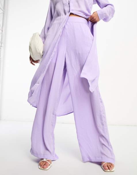 Vero Moda Aware slinky wide leg pants set in lilac - view 1