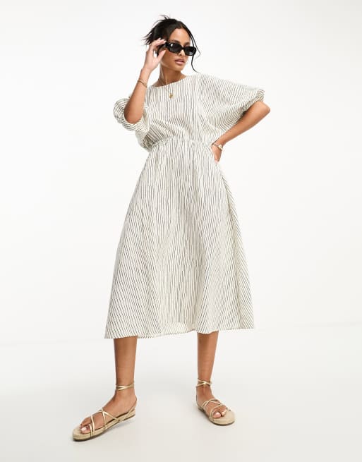 Vero Moda Aware smock maxi dress in mono stripe | ASOS