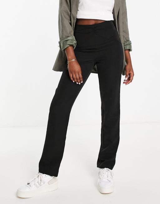 Vero Moda – Aware – Svarta, avsmalnande byxor med rynkning framtill