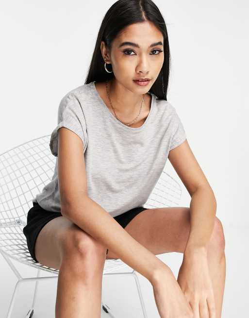 Vero Moda Aware T-shirt with scoop neck in light grey