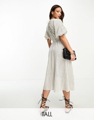 Vero Vero Moda Aware Tall Smock Maxi Dress In Mono Stripe-white | ModeSens