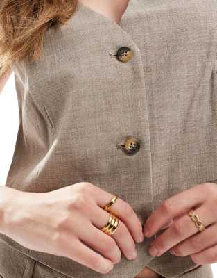 Vero Moda Aware Textured Vest In Neutral